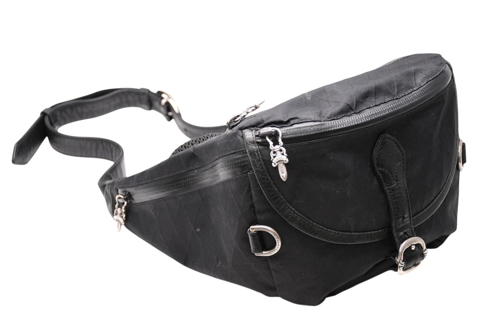 Chrome Hearts Snat Pack 1 Nylon 1 Large Belt Bag Black 925 Sterling Silver