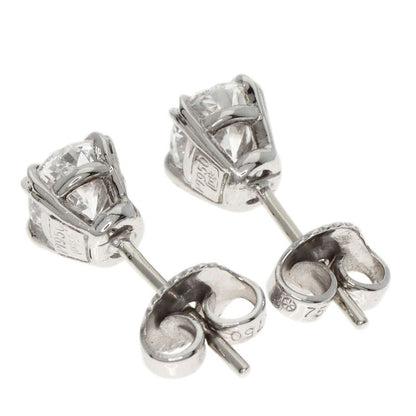 Harry Winston Oval Diamond Earrings 18K White Gold