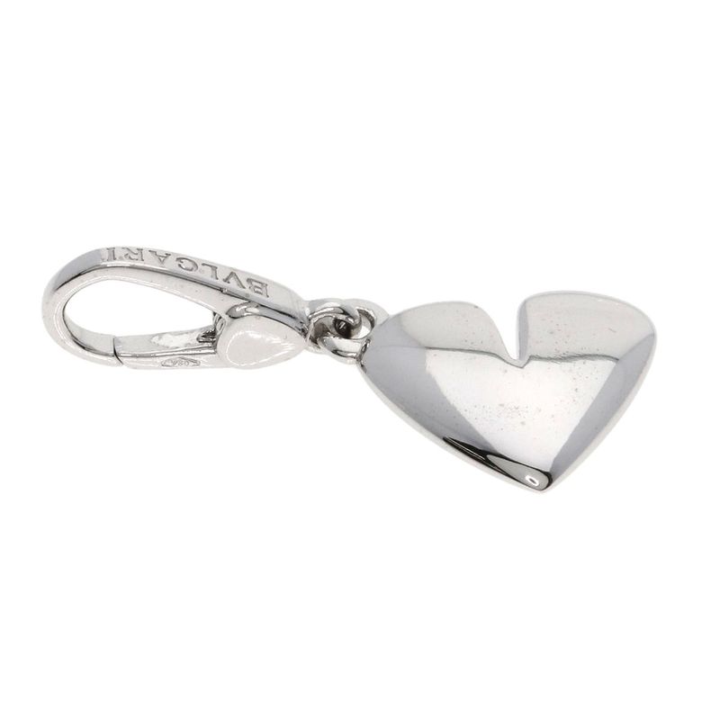 Bvlgari Quarre Heart Charm Pendant Top 18K White Gold