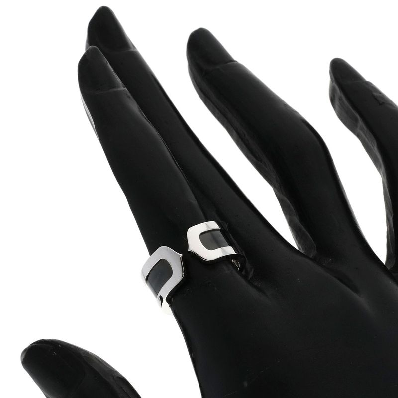 Cartier Black Lacquer 50 Ring 18K White Gold