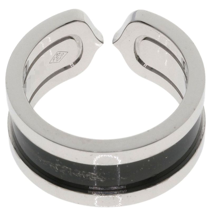 Cartier Black Lacquer 50 Ring 18K White Gold