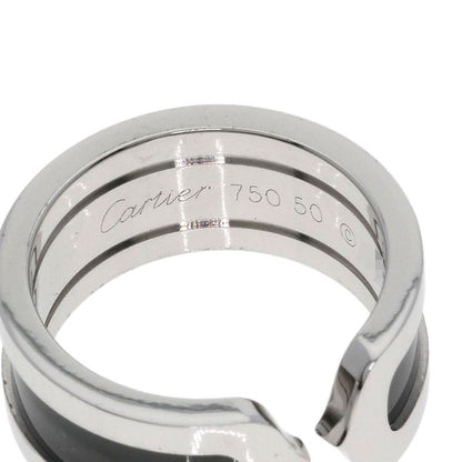 Cartier Black Lacquer 50 Ring 18K White Gold
