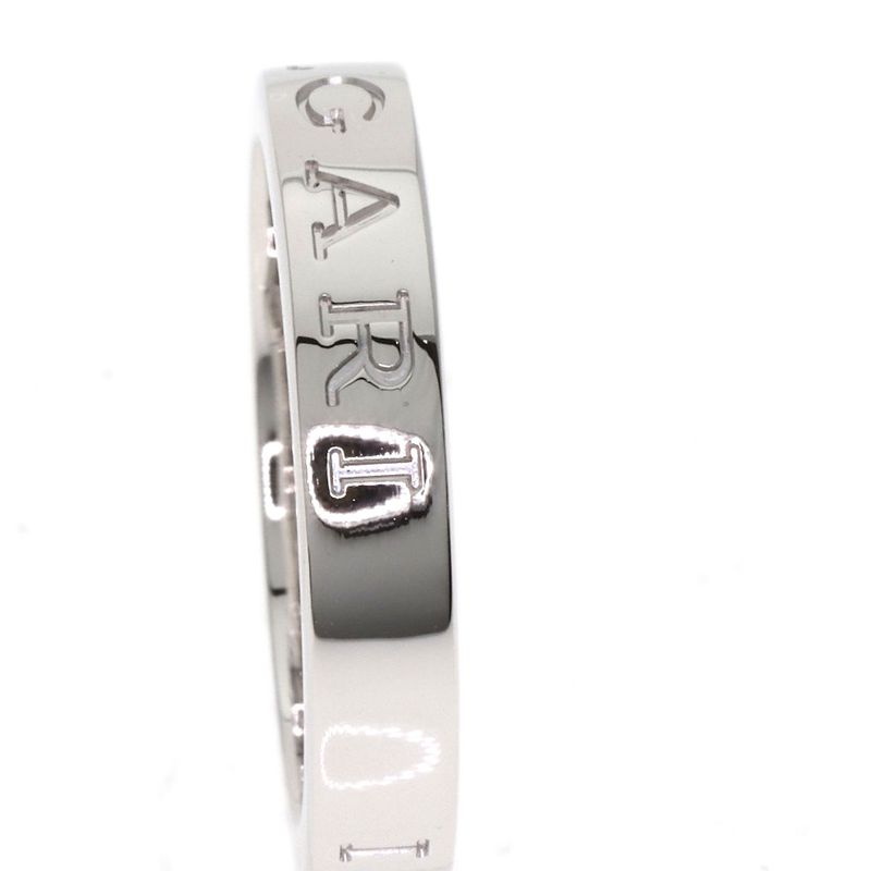 Bvlgari Double Logo Diamond Ring 18K White Gold