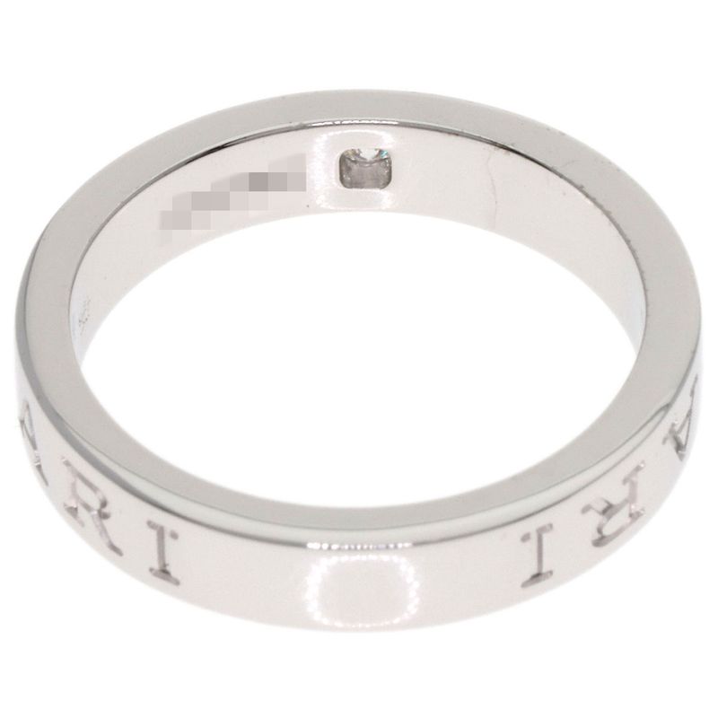 Bvlgari Double Logo Diamond Ring 18K White Gold