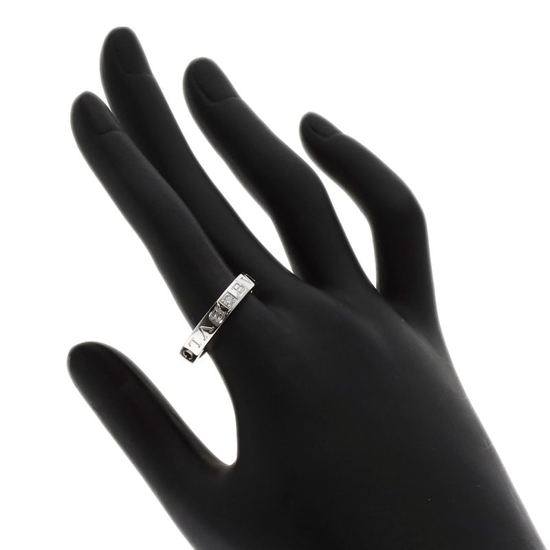 Bvlgari Double Logo Diamond Ring 18K White Gold