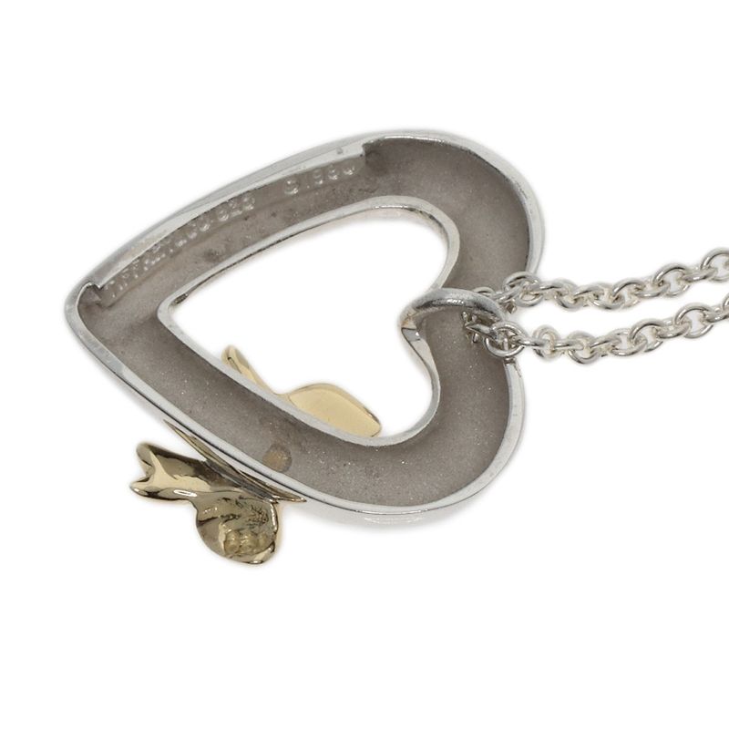 Tiffany & Co. Heart Ribbon Necklace 18K Yellow Gold