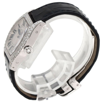 Cartier Totu SM Diamond Watch 18K White Gold Leather