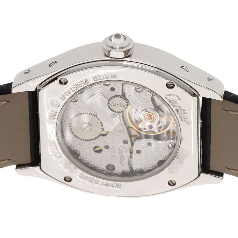 Cartier Totu SM Diamond Watch 18K White Gold Leather