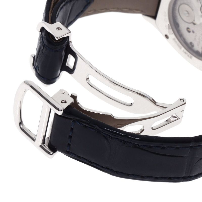 Cartier Totu SM Diamond Watch 18K White Gold Leather
