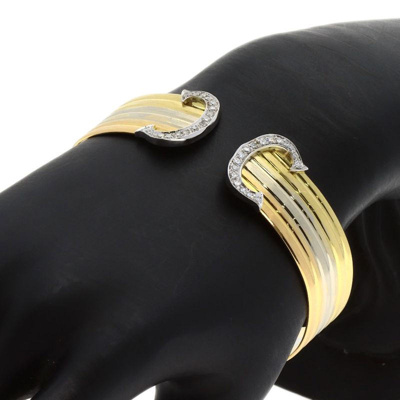 Cartier Vintage 2C LM Diamond Bracelet 18K Yellow Gold 18K Pink
