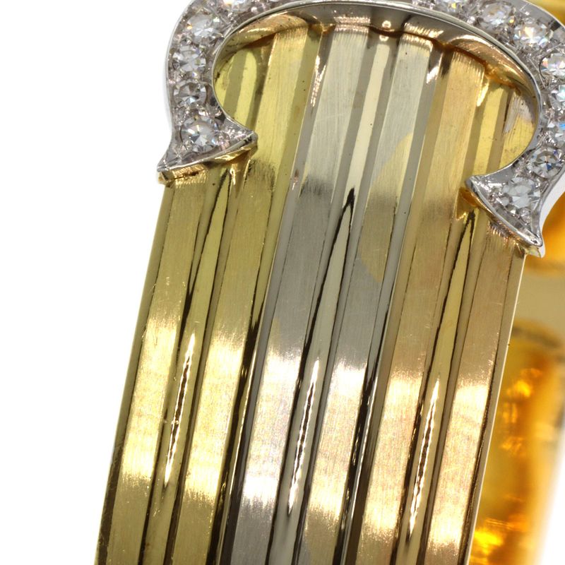 Cartier Vintage 2C LM Diamond Bracelet 18K Yellow Gold 18K Pink