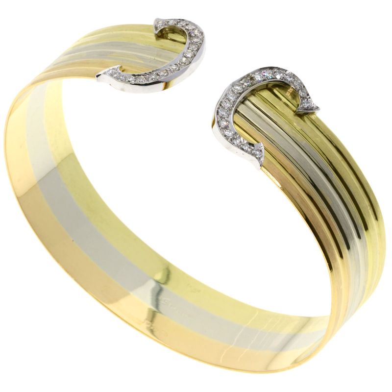Cartier Vintage 2C LM Diamond Bracelet 18K Yellow Gold 18K Pink