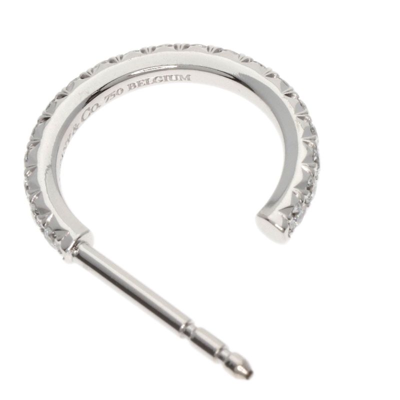 Tiffany & Co. Metro Hoop Diamond Earrings 18K White Gold