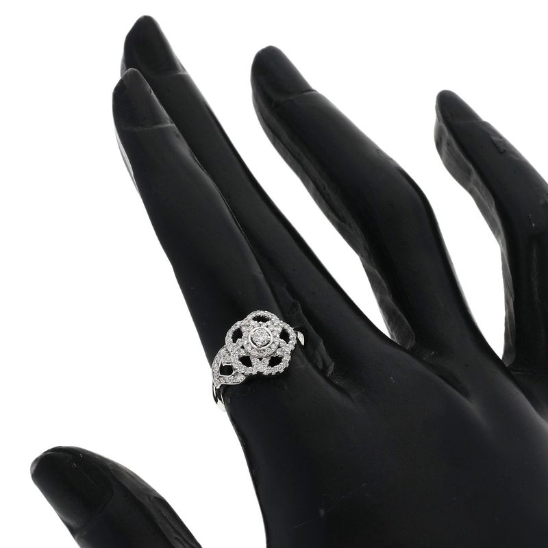 Chanel Camellia Collection Diamond Ring 18K White Gold