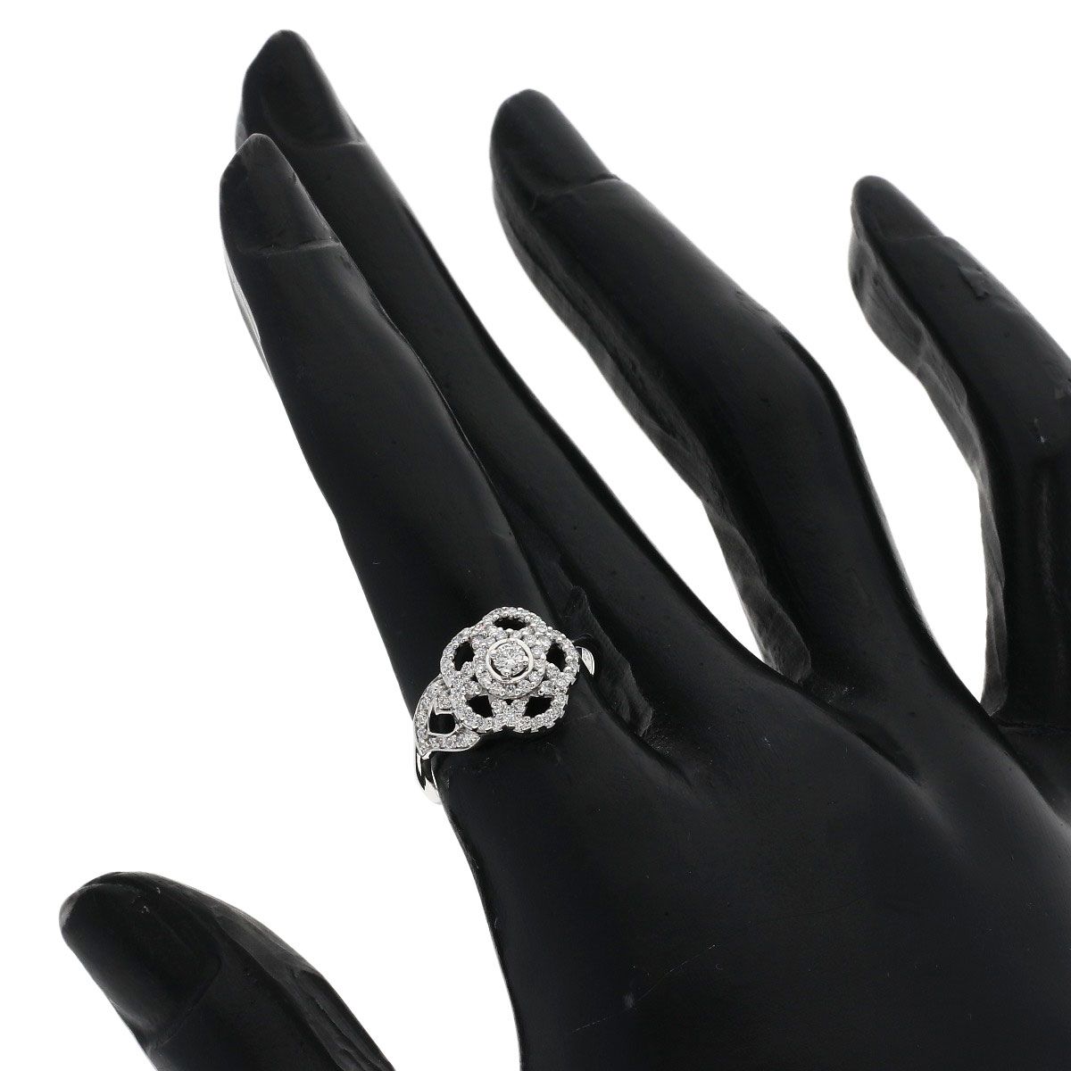 Chanel Camellia Collection Diamond Ring 18K White Gold
