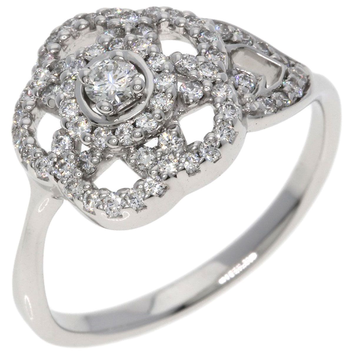 Chanel Camellia Collection Diamond Ring 18K White Gold