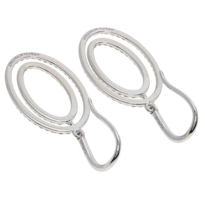 Tiffany & Co. Metro Double Circle Drop Diamond Earrings 18K White