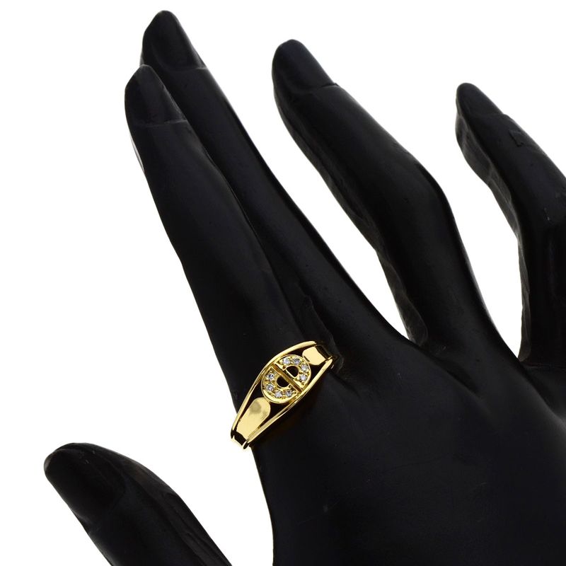 Dior Logo Diamond Ring 18K Yellow Gold