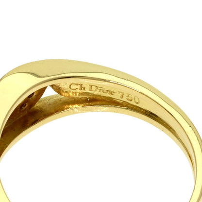 Dior Logo Diamond Ring 18K Yellow Gold