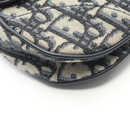 Dior Saddle Bag Mini Bree Peacock Navy Canvas Leather