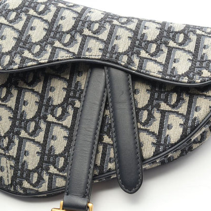 Dior Saddle Bag Mini Bree Peacock Navy Canvas Leather