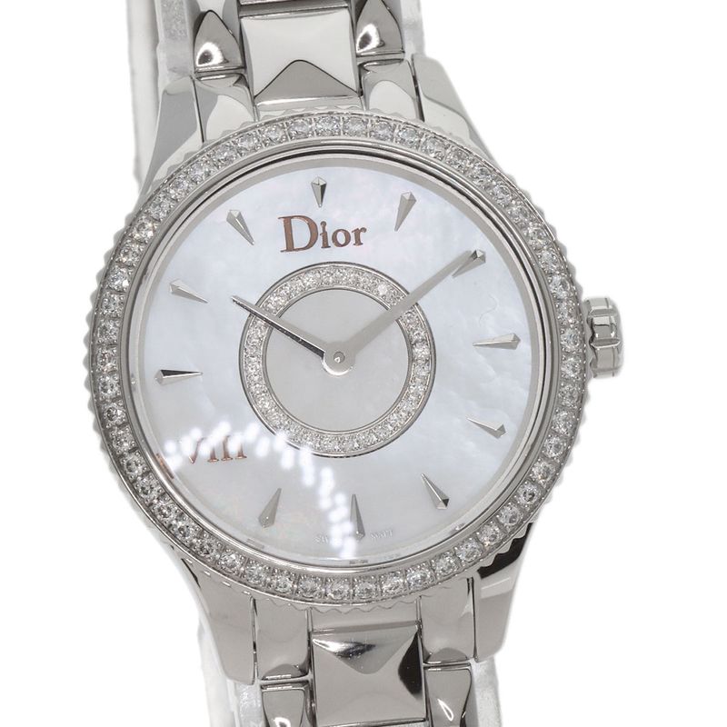 Dior Montaigne Diamond Bezel Watch SS