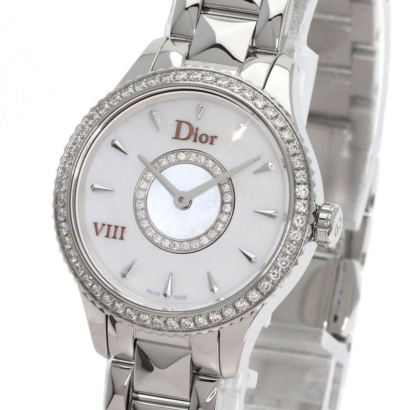 Dior Montaigne Diamond Bezel Watch SS