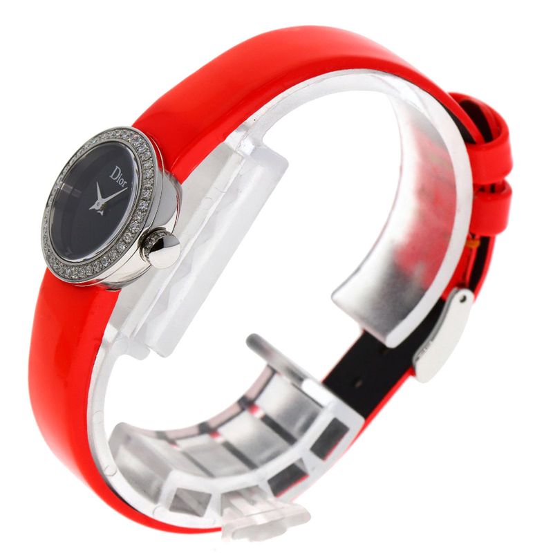 Dior Christian la Mini DI Diamond Watch SS Leather