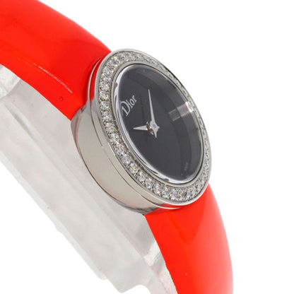 Dior Christian la Mini DI Diamond Watch SS Leather