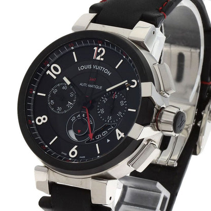 Louis Vuitton Tambour Chronograph Gmt Evolution Watch SS Leather