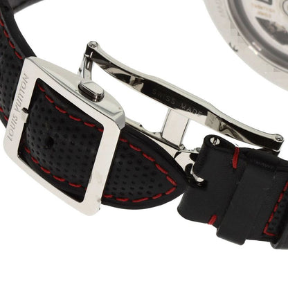 Louis Vuitton Tambour Chronograph Gmt Evolution Watch SS Leather