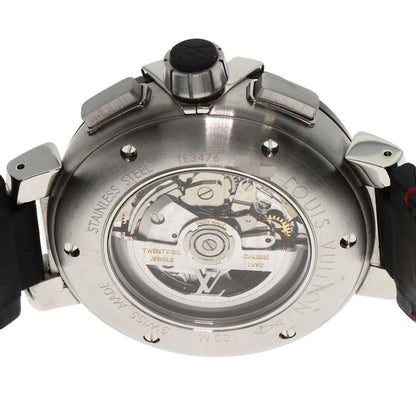 Louis Vuitton Tambour Chronograph Gmt Evolution Watch SS Leather