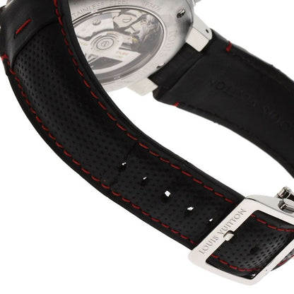 Louis Vuitton Tambour Chronograph Gmt Evolution Watch SS Leather