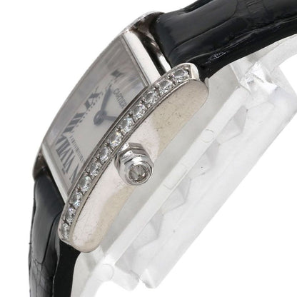 Cartier Tank Francaise SM Diamond Bezel Watch 18K White Gold