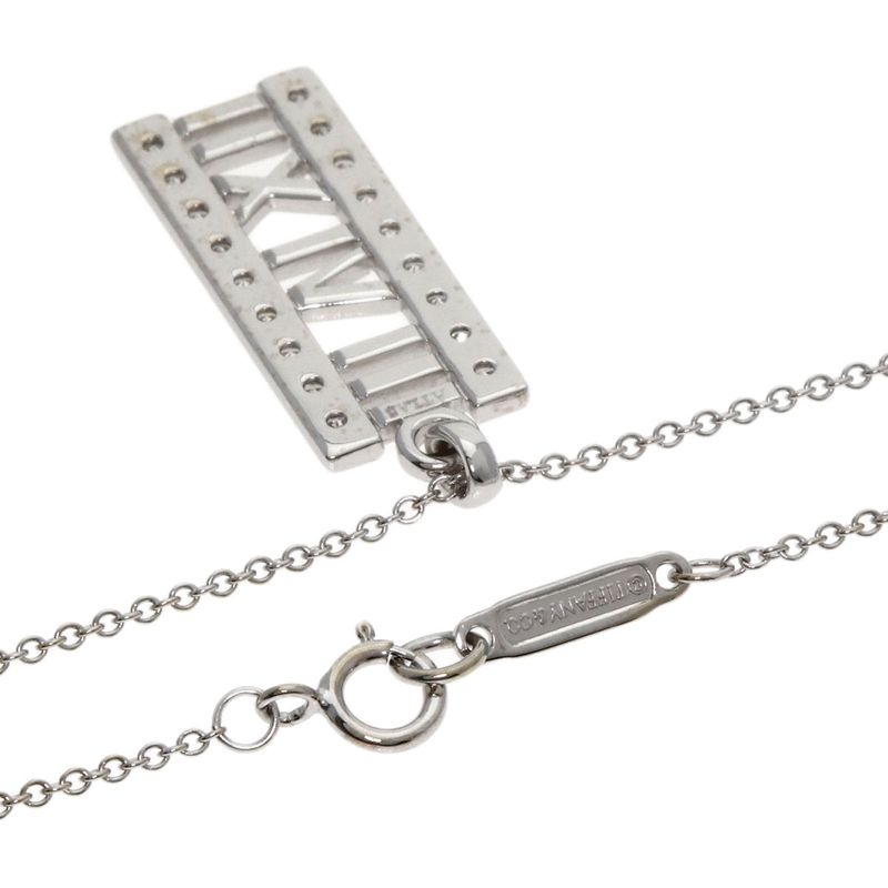 Tiffany & Co. Atlas Bar Diamond Necklace 18K White Gold