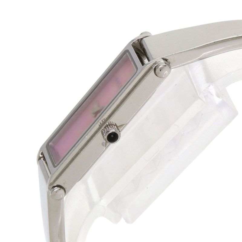 Gucci Square Face Bangle Pink Shell Watch SS