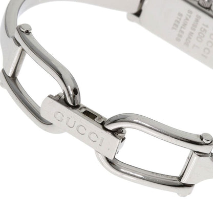 Gucci Square Face Bangle Pink Shell Watch SS