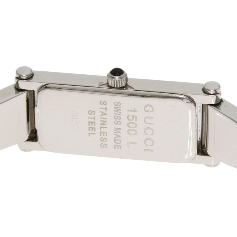 Gucci Square Face Bangle Pink Shell Watch SS