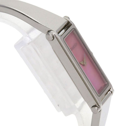 Gucci Square Face Bangle Pink Shell Watch SS