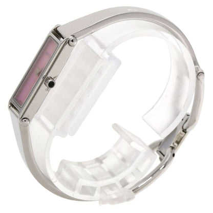 Gucci Square Face Bangle Pink Shell Watch SS