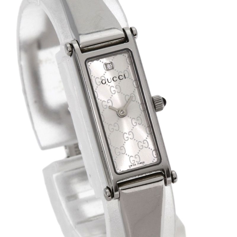 Gucci GG Square Face Bangle Watch SS