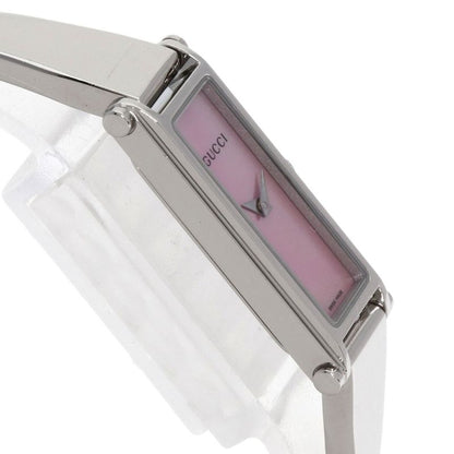 Gucci Square Face Bangle Pink Shell Watch SS