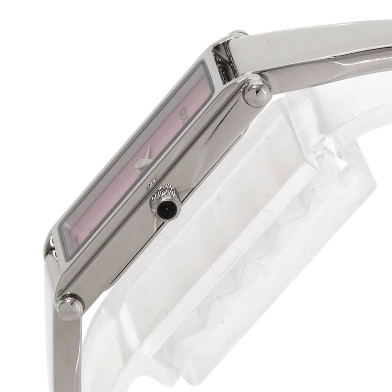 Gucci Square Face Bangle Pink Shell Watch SS