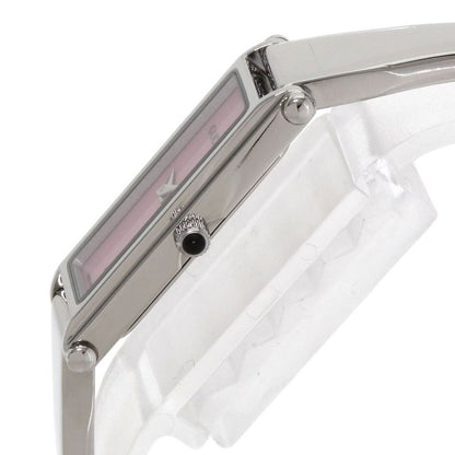 Gucci Square Face Bangle Pink Shell Watch SS