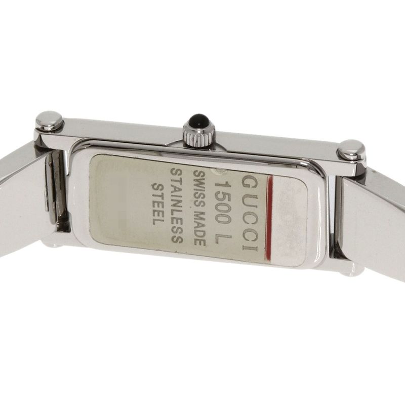 Gucci Square Face Bangle Pink Shell Watch SS