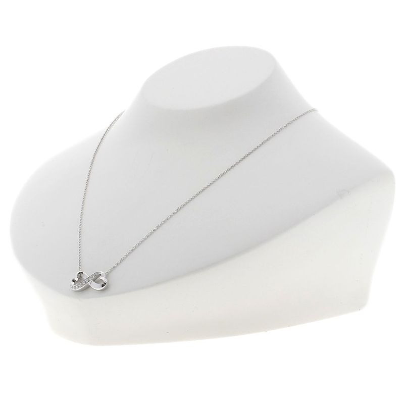 Tiffany & Co. Double Loving Heart Diamond Necklace 18K White Gold