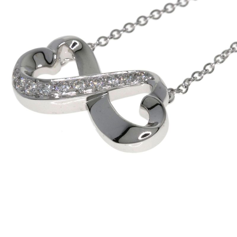 Tiffany & Co. Double Loving Heart Diamond Necklace 18K White Gold