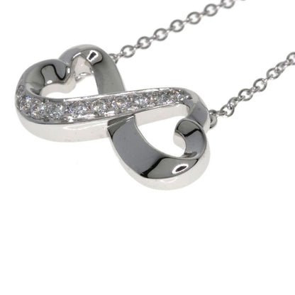 Tiffany & Co. Double Loving Heart Diamond Necklace 18K White Gold