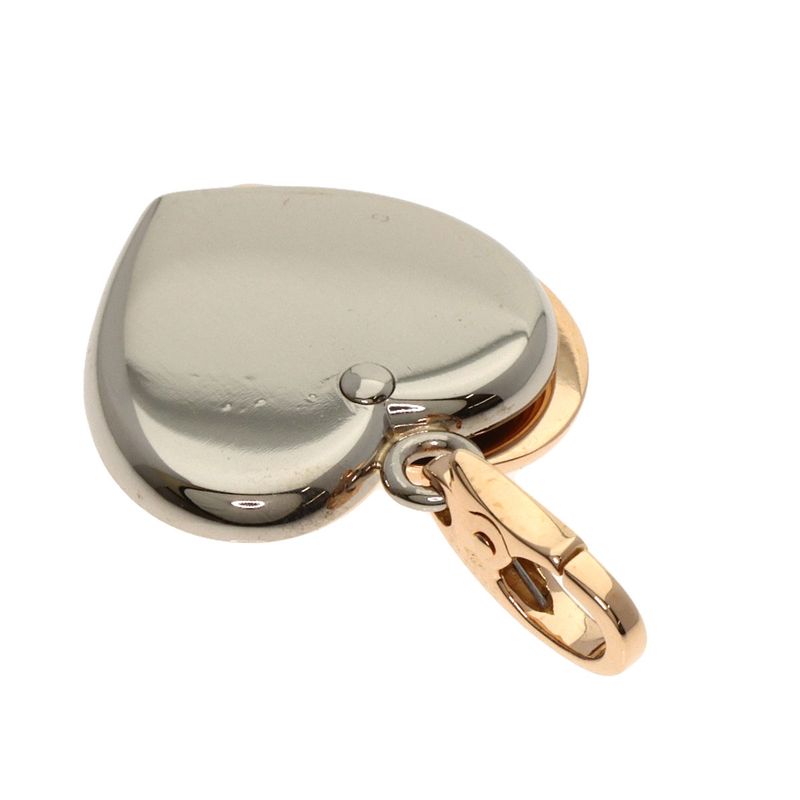 Cartier Double Heart Charm Pendant Top 18K Pink Gold 18K White