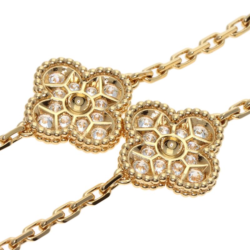 Van Cleef & Arpels Vintage Alhambra Malachite Diamond Bracelet 18K Yellow Gold